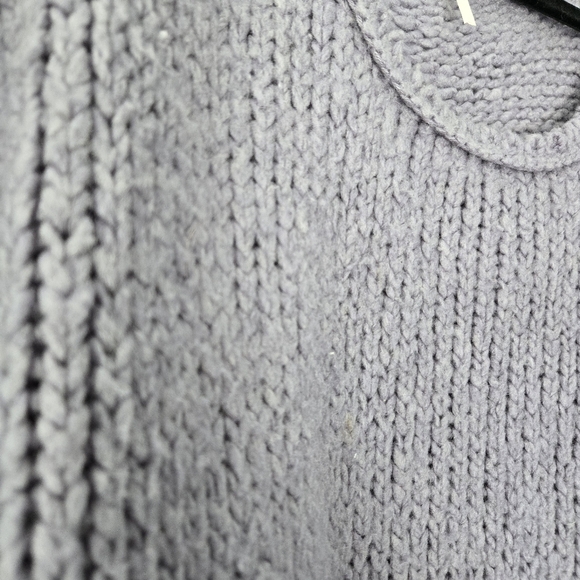 Free People M Purple Chunky Knit Pullover Sweater - Picture 3 of 7